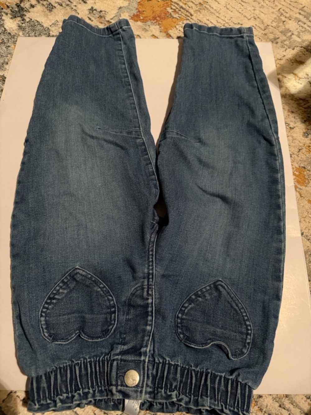 Carter's Blue Denim Kids Jeans with Heart Patches